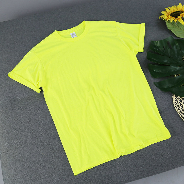 American Retro Loose Men's And Women's Solid Color Solid Color Bottoming Cotton Short-sleeved