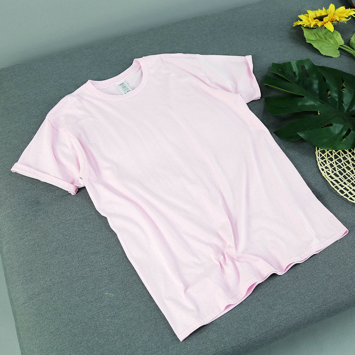 American Retro Loose Men's And Women's Solid Color Solid Color Bottoming Cotton Short-sleeved